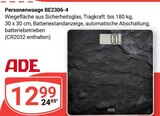 Personenwaage BE2306-4 Angebote von ADE bei GLOBUS Altenburg für 12,99 €