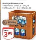 Mineralwasser im Angebot bei GLOBUS in Rostock Mineralwasser Angebote von Glashäger bei GLOBUS Rostock für 3,99 €