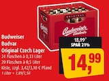 Original Czech Lager im Angebot bei Markant in Kiel Original Czech Lager Angebote von Budweiser Budvar bei Markant Kiel für 14,99 €