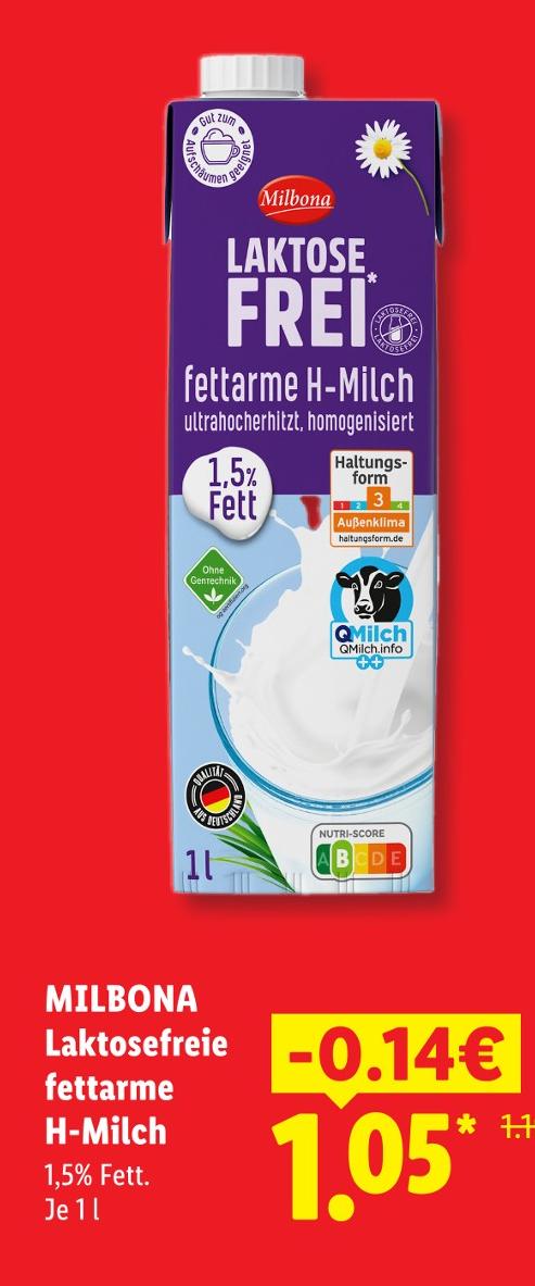 Laktosefreie fettarme H-Milch