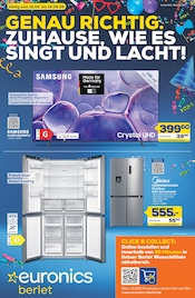 Fernseher im EURONICS Prospekt in Bönen Aktueller EURONICS Prospekt mit Fernseher, "GENAU RICHTIG. ZUHAUSE, WIE ES SINGT UND LACHT!", Seite 1