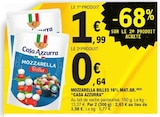 Mozzarella Billes 16% Mat.Gr. - Casa Azzurra - E.Leclerc Mozzarella Billes 16% Mat.Gr. - Casa Azzurra à 0,64 € dans le catalogue E.Leclerc