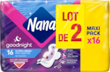 Auchan Supermarché Saint-Galmier - Promo SERVIETTES HYGIENIQUES ULTRA NIGHT MAXI NANA Promo SERVIETTES HYGIENIQUES ULTRA NIGHT MAXI NANA à 3,19 € dans le catalogue Auchan Supermarché à Saint-Galmier