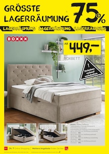 Bett im XXXLutz Möbelhäuser Prospekt "GRÖSSTE LAGERRÄUMUNG" mit 12 Seiten (Neuss)
