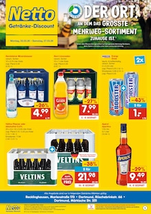Wasser im Netto Marken-Discount Prospekt "DER ORT, AN DEM DU IMMER AUSGEZEICHNETE PREISE FINDEST." mit 6 Seiten (Dortmund)