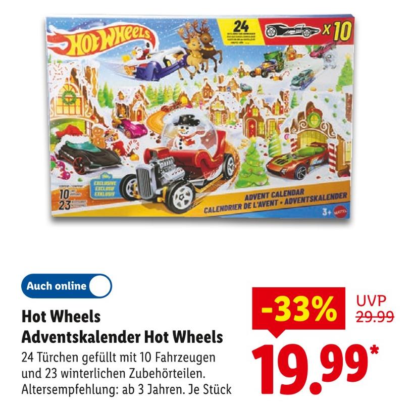 Adventskalender Hot Wheels