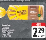Sandwich Dinkel Harmonie Angebote von Golden Toast bei EDEKA Chemnitz für 2,29 €