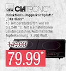 Induktions-Doppelkochplatte "DKI 3609" von Clatronic im aktuellen Marktkauf Prospekt für 79,99 €