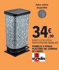 Poubelle à pédale plastique 40L carreau de ciment - SUNDIS en promo chez E.Leclerc Ajaccio à 34,90 €