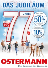 Ostermann Prospekt "77 Jahre Ostermann – Das Jubiläum" für Leverkusen, 16 Seiten, 03.01.2026 - 16.01.2026