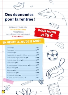 Catalogue Lidl de la semaine "Préparez la rentrée !" avec 2 pages, valide du 13/08/2026 au 20/08/2026 pour Barentin et alentours Prospectus Lidl de la semaine "Préparez la rentrée !" avec 2 pages, valide du 13/08/2026 au 20/08/2026 pour Barentin et alentours