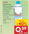 Natürliches Mineralwasser oder Mineralwasser mit Fruchtgeschmack von Vitrex im aktuellen Netto Marken-Discount Prospekt