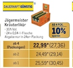 Kräuterlikör Angebote von Jägermeister bei Metro Darmstadt für 30,45 €