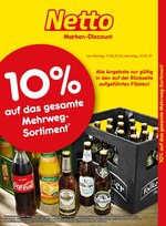 Netto Marken-Discount Prospekt "10% auf das gesamte Mehrweg-Sortiment", 2 Seiten, für Esterwegen, 17.02.2020 - 22.02.2020 Netto Marken-Discount Prospekt "10% auf das gesamte Mehrweg-Sortiment", 2 Seiten, für Esterwegen, 17.02.2020 - 22.02.2020