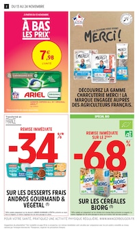 Prospectus Intermarché de la semaine "JUSQU'À 34% D'ÉCONOMIES SUR UNE SÉLECTION DE PRODUITS" avec 2 pages, valide du 13/11/2024 au 24/11/2024 pour Castres et alentours