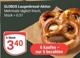 GLOBUS Castrop-Rauxel - Laugenbrezel-Aktion Angebot im Prospekt Laugenbrezel-Aktion bei GLOBUS im Castrop-Rauxel Prospekt für 3,40 €