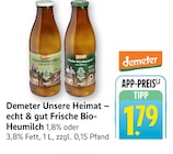 Frische Bio-Heumilch fettarm 1,8% bei EDEKA im Gossersweiler-Stein Prospekt für 1,79 €
