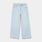 Jean large taille ajustable coton denim bleach fille - La Halle Jean large taille ajustable coton denim bleach fille à 15,99 € dans le catalogue La Halle
