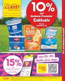 Netto Marken-Discount Prospekt für Mulsum mit 2 Seiten Netto Marken-Discount Prospekt für Mulsum: "10% auf Molkerei-Produkte", 2 Seiten, 10.08.2026 - 15.08.2026
