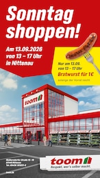 toom Baumarkt Prospekt für Regenstauf: "Sonntag shoppen!", 1 Seite, 13.09.2026 - 13.09.2026