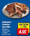 Grillmeister Schweine-Spare Ribs Angebote bei Lidl Warendorf für 4,55 €