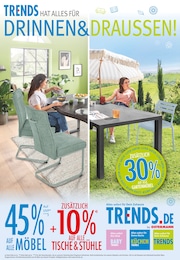 Trends Prospekt für Essen mit 12 Seiten Trends Prospekt für Essen: "TRENDS hat alles für Drinnen & Draußen - 30% zusätzlich auf Gartenmöbel", 12 Seiten, 31.05.2025 - 13.06.2025