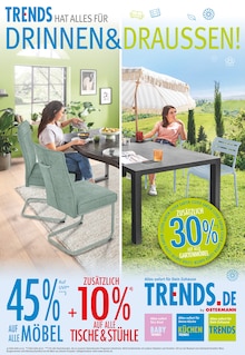 Trends Prospekt TRENDS hat alles für Drinnen & Draußen - 30% zusätzlich auf Gartenmöbel mit 12 Seiten