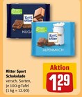 Nugat im Angebot bei REWE in Lutherstadt Wittenberg Nugat Angebote von Ritter Sport bei REWE Lutherstadt Wittenberg für 1,29 €