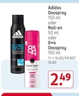 Deospray oder Roll-on oder Deospray Angebote von Adidas oder 8x4 bei Rossmann Dülmen für 2,49 €