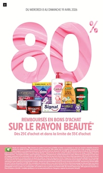 Catalogue Intermarché Super à Eymoutiers cette semaine, valable du 08/04/2026 au 19/04/2026 Prospectus Intermarché Super à Eymoutiers, "80% REMBOURSÉS EN BONS D'ACHAT SUR LE RAYON BEAUTÉ", 28 pages de promos valables du 08/04/2026 au 19/04/2026