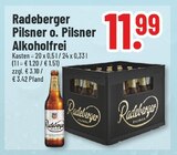 Pilsner o. Pilsner Alkoholfrei im Angebot bei Trinkgut in Erkelenz Pilsner o. Pilsner Alkoholfrei Angebote von Radeberger bei Trinkgut Erkelenz für 11,99 €