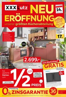 XXXLutz Möbelhäuser Prospekt "NEUERÖFFNUNG unserer größten Küchenabteilung" mit 8 Seiten