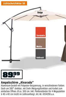 Ampelschirm „Alvarado“ bei OBI in Cottbus Ampelschirm „Alvarado“ im Angebot bei OBI Cottbus für 89,99 €