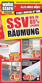 Aktueller wohnstore Petzold Möbel & Einrichtung Prospekt in Kolkwitz und Umgebung, "SSV RÄUMUNG BIS ZU 65% SPAREN" mit 10 Seiten, 27.06.2026 - 25.07.2026