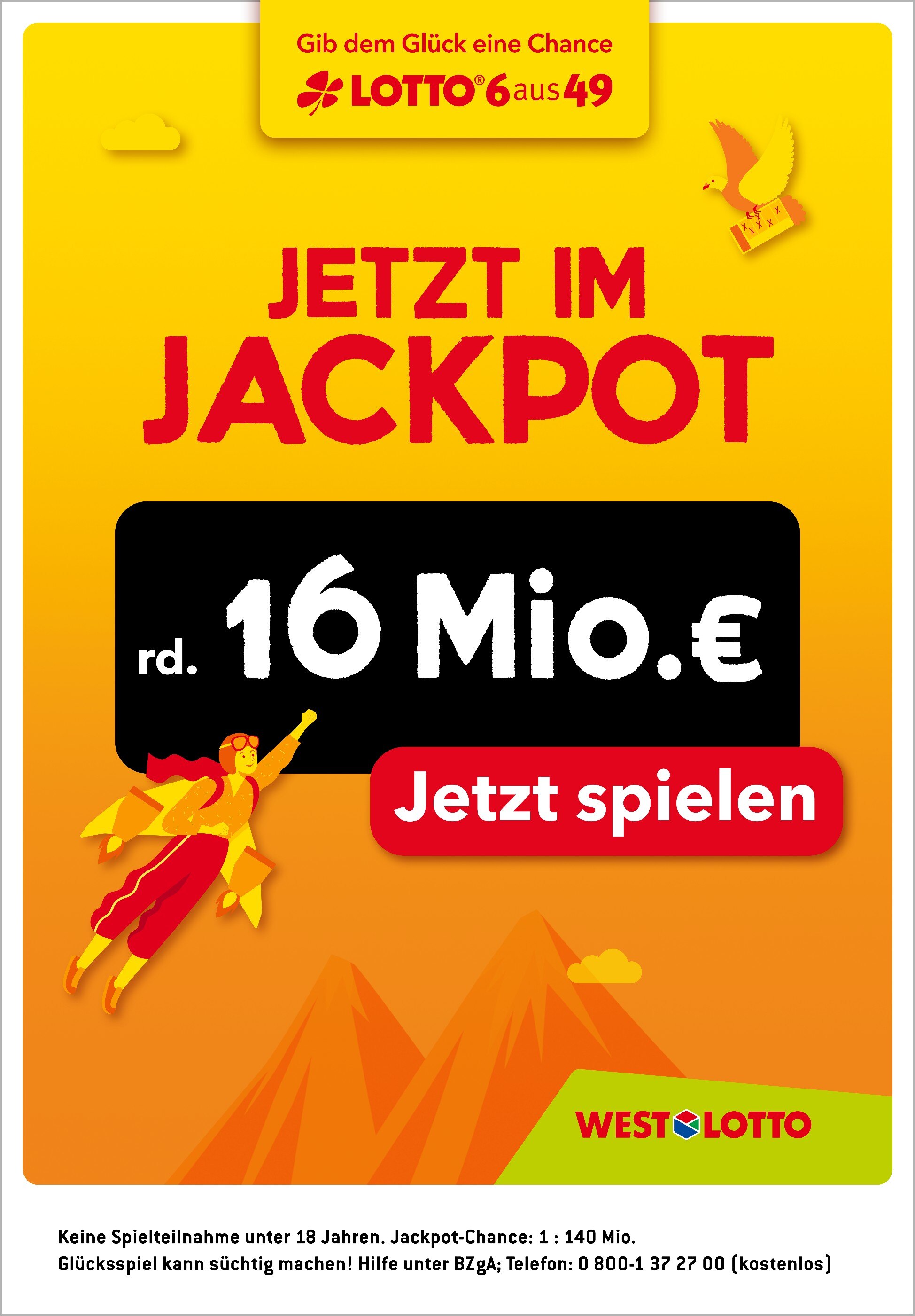 Westlotto Prospekt für Marienmünster mit 1 Seite Westlotto Prospekt für Marienmünster: "Jetzt im Jackpot rd. 16 Mio. €", 1 Seite, 28.10.2021 - 30.10.2021