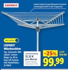 Wäscheschirm im Angebot bei Lidl in Straubing Wäscheschirm Angebote von Leifheit bei Lidl Straubing für 99,99 €