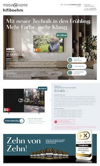Fernseher im EURONICS Prospekt "MIT NEUER TECHNIK IN DEN FRÜHLING: MEHR FARBE, MEHR KLANG." mit 4 Seiten (Plauen)