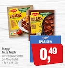Lasagne fix & frisch im Angebot bei Markant in Kiel Lasagne fix & frisch Angebote von Maggi bei Markant Kiel für 0,49 €