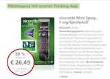 Mint Spray, 1 mg/Sprühstoß Angebote von nicorette bei LINDA Premiumapotheke Tübingen für 26,49 €
