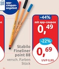 Fineliner point 88 von Stabilo für 0,49 € bei budni im Angebot Fineliner point 88 von Stabilo im aktuellen budni Prospekt