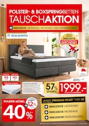 Aktueller Zurbrüggen Prospekt mit Bett, "POLSTER- & BOXSPRINGBETTEN TAUSCHAKTION", Seite 1