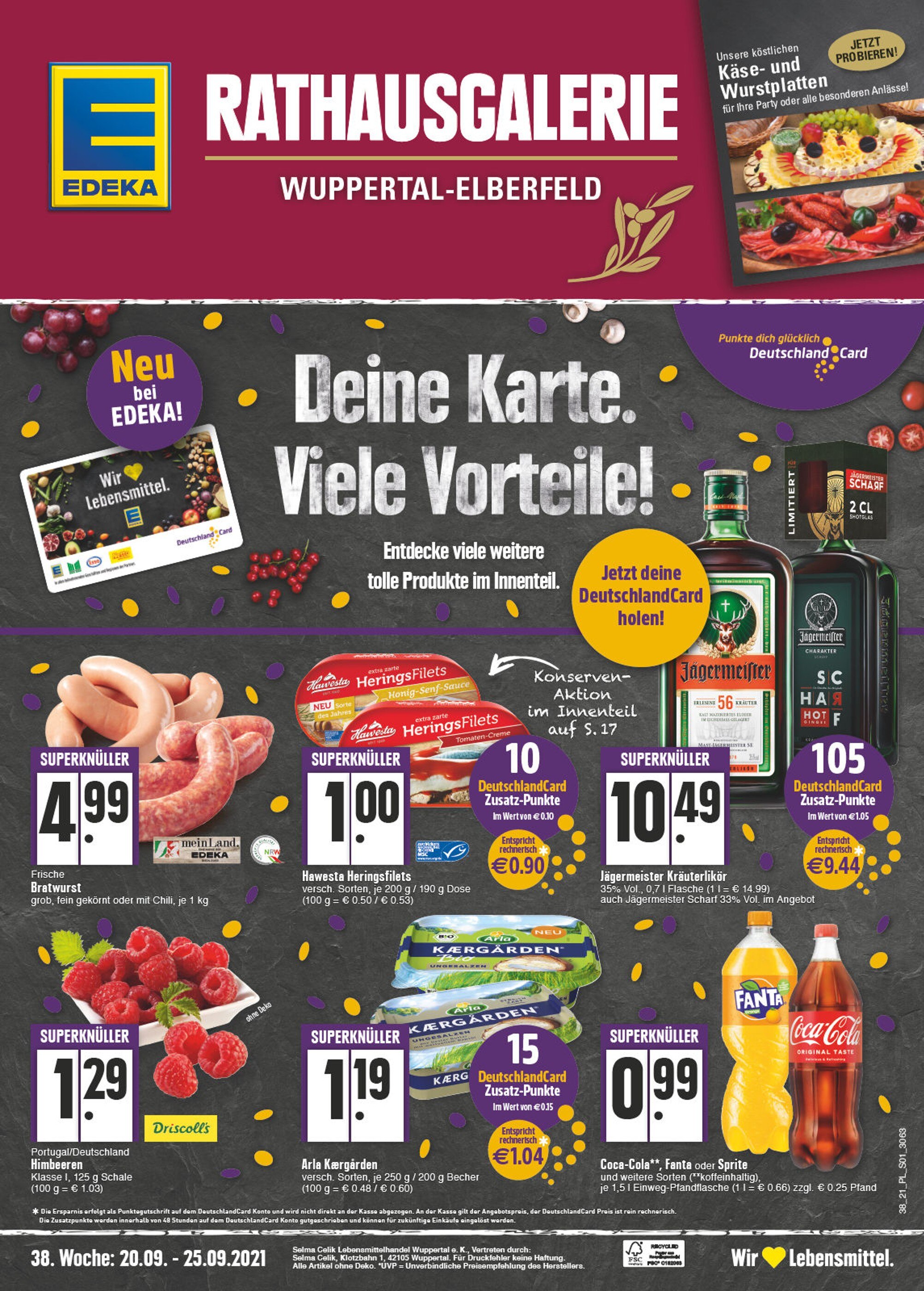 EDEKA Prospekt für Wuppertal mit 24 Seiten EDEKA Prospekt für Wuppertal: "Aktuelle Angebote", 24 Seiten, 20.09.2021 - 25.09.2021