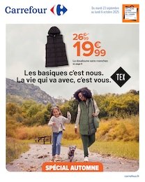 Prospectus Carrefour à Prisches, "Les basiques c'est nous. La vie qui va avec, c'est vous.", 26 pages, 23/09/2025 - 06/10/2025