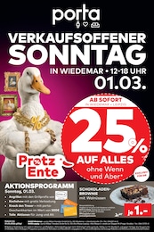 porta Möbel Prospekt für Bitterfeld mit 1 Seite porta Möbel Prospekt für Bitterfeld: "VERKAUFSOFFENER SONNTAG", 1 Seite, 26.02.2026 - 01.03.2026