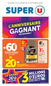 Catalogue Super U de la semaine 38, "SUPER U", page 1, 15/09/2026 - 27/09/2026 Prospectus Super U en cours, "SUPER U", page 1 sur 48