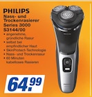 PHILIPS Nass- und Trockenrasierer Series 3000 S3144/00 Angebote bei famila Nordost Langenhagen für 64,99 €