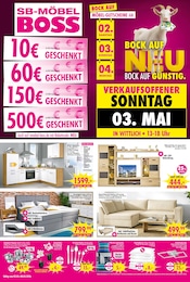 SB Möbel Boss Prospekt: "BOCK AUF NEU - BOCK AUF GÜNSTIG!", 4 Seiten, 02.05.2026 - 08.05.2026
