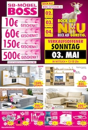 Aktueller SB Möbel Boss Möbel & Einrichtung Prospekt in Zell und Umgebung, "BOCK AUF NEU - BOCK AUF GÜNSTIG!" mit 4 Seiten, 02.05.2026 - 08.05.2026