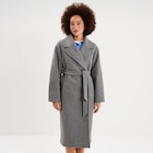 Manteau long oversize ceinturé gris femme en promo chez La Halle Orléans à 59,99 €