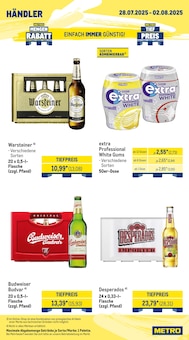 Warsteiner im METRO Prospekt "Wochenangebote Händler + Monats-Mix Juli" mit 25 Seiten (Willich)